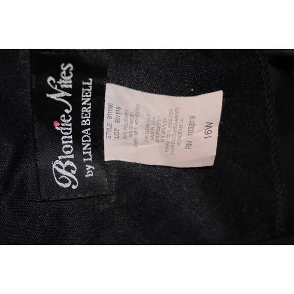 Y2K Velvet Halter Dress with Pink Piping Blondie Nites by Linda Bernell 16W - Picture 13 of 14